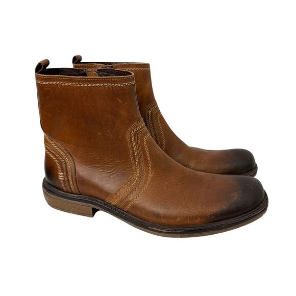 Roan by Bed Stu Mens Brown Leather Ankle Boots Size 13